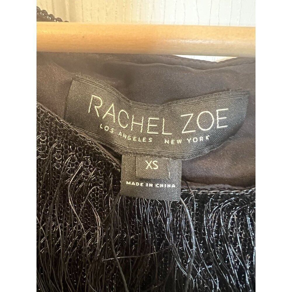 Rachel Zoe Iggy XS Fringe Pullover Blouse Tank Top Black NWT Boho Chic Trendy - Picture 6 of 11